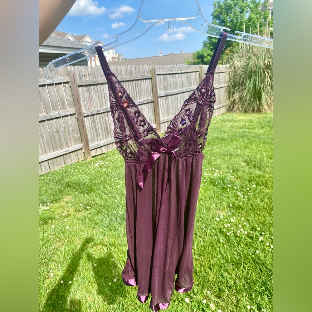 Plum Lace Babydoll Slip